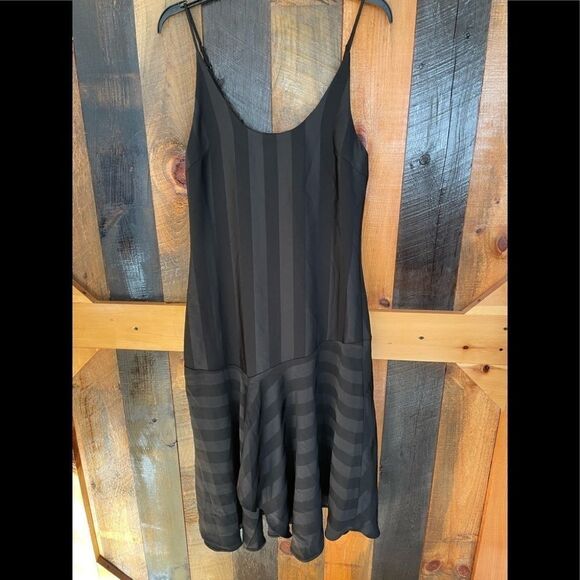 New with tags Cooper St spaghetti strap tonal striped dress, flounce hem, size 4 - Picture 2 of 11